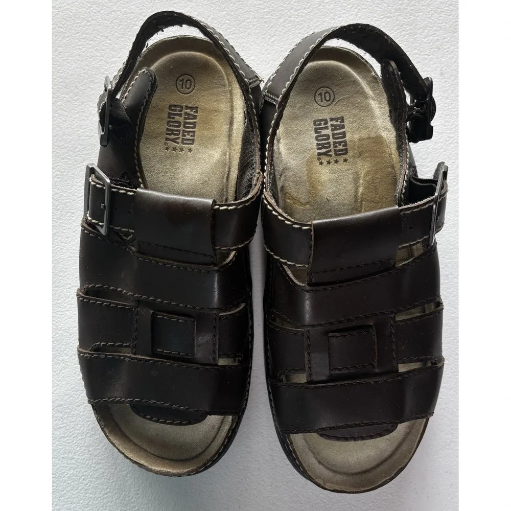 Vtg Y2K Faded Glory Hudson Sandals Mens 10 Chunky Fisherman Platform 90's Retro